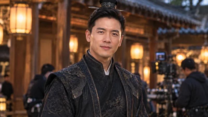 Ayden Sng on set in period costume for a Chinese drama