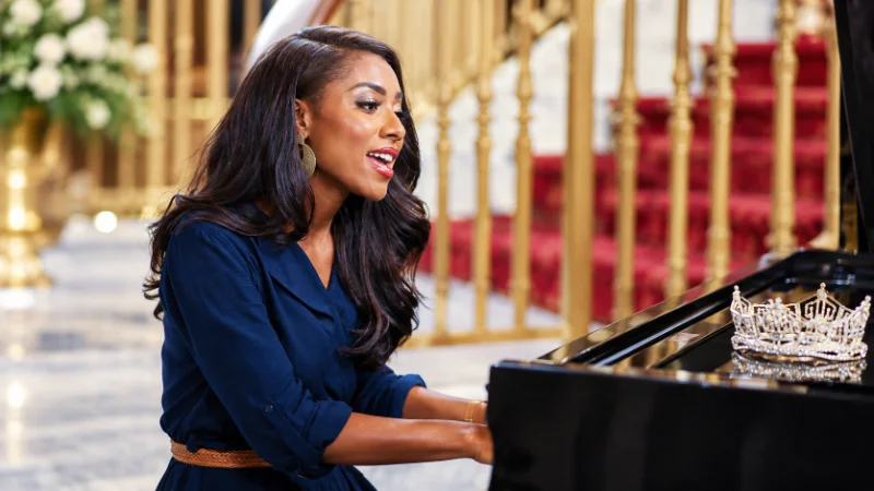 Nia Imani Franklin conducting a chamber ensemble as a music student