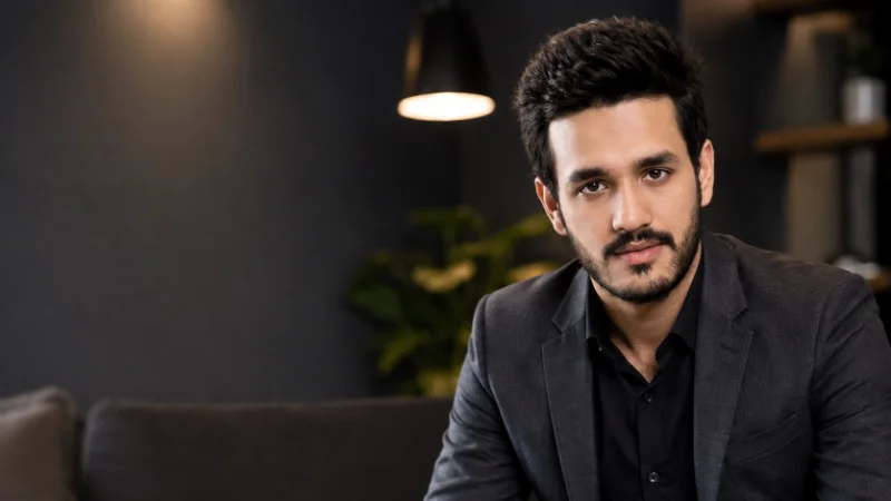 Akhil Akkineni net worth and career overview at a public event
