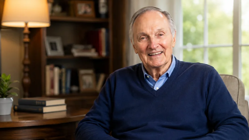 Podcast recording setup representing Alan Alda's Clear and Vivid show